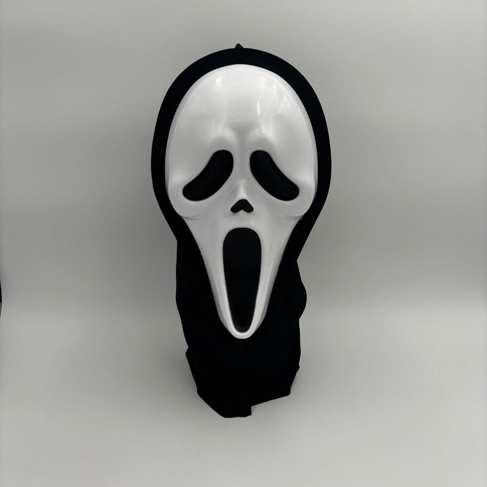 Ghost Face Scream Mask Adult One Size Black White Excellent Horror Halloween